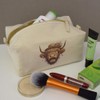 'Glamorous Highland Cow' Canvas Wash Bag/Makeup Case (CS00042212)