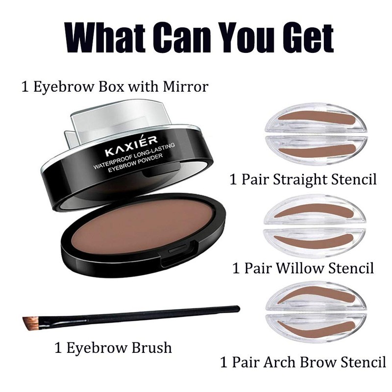 3 Pairs of Seals Eyebrow Stamp with Brow Brush Perfect