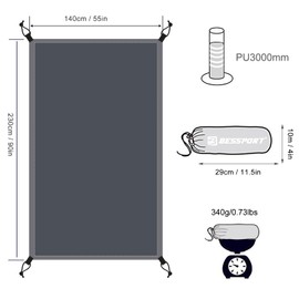 Bessport Tent Tarp 210D, Waterproof Camping Tent Tarp for Oxford Cloth, Outdoor Tent Mat with Carry Bag 2 Person Tent Hiking Camping Picnic Travel