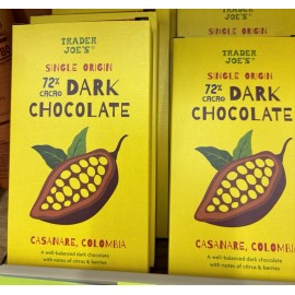 Trader Joe's 2 Packs Trader Joe’s Single Origin 72% Cacao Dark Chocolate 3.5 oz NEW ITEM
