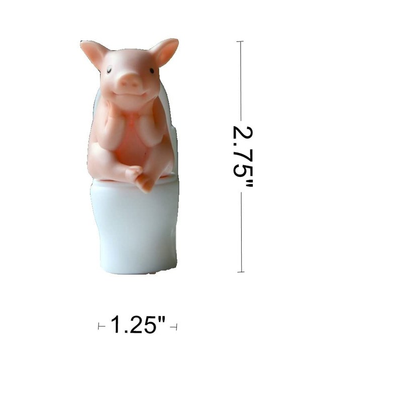Gemmia Miniature Fairy Garden Pig Figurines- Toilet Thinking Pig (PVC