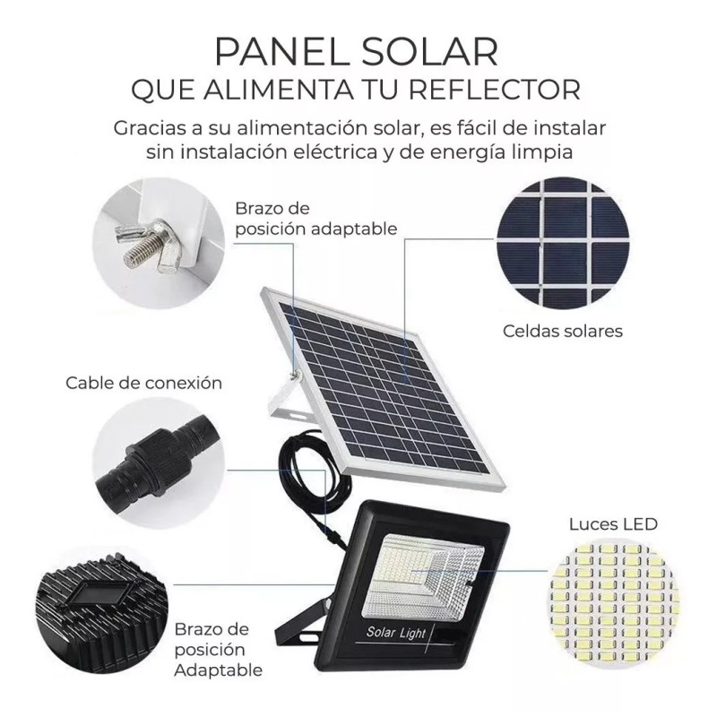 EGTMA Kit Reflector Led + Panel Solar + Control De