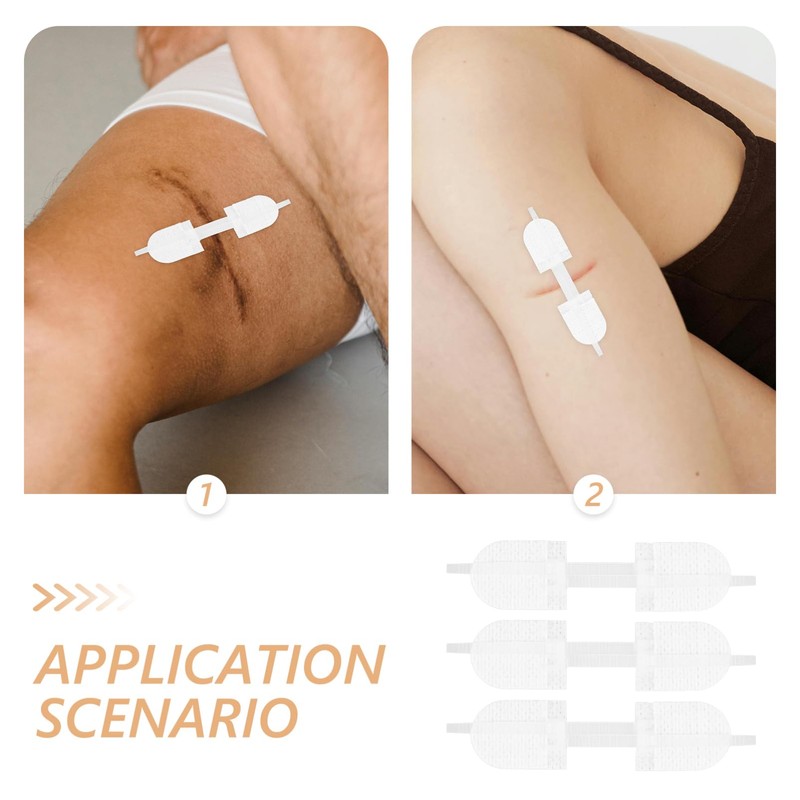 Baluue 3pcs Wound Closure Bandage Kit Double-sided Tape for Emergency
