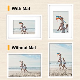 wyewye A4 Frame, 2 Pack Black Wooden Picture Frame, A4 Size, Plexiglass Protection, Versatile White Mount