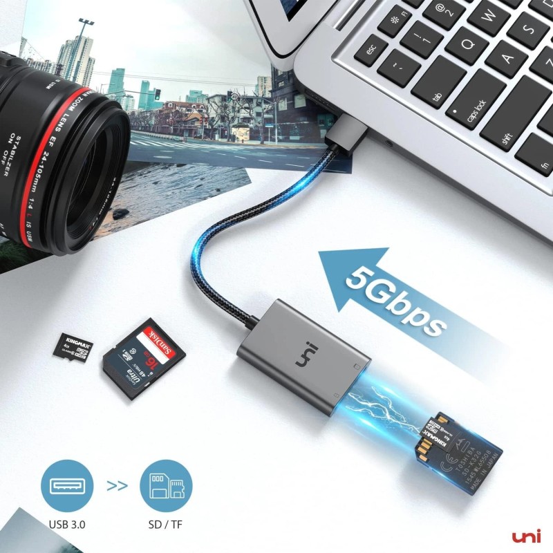 uni USB 3.0 to SD/ Micro SD Card Adapter for