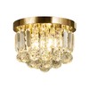 Gopmmy Round Crystal Lamp Chandelier,Modern Gold G9 Ceiling Mount Fixture