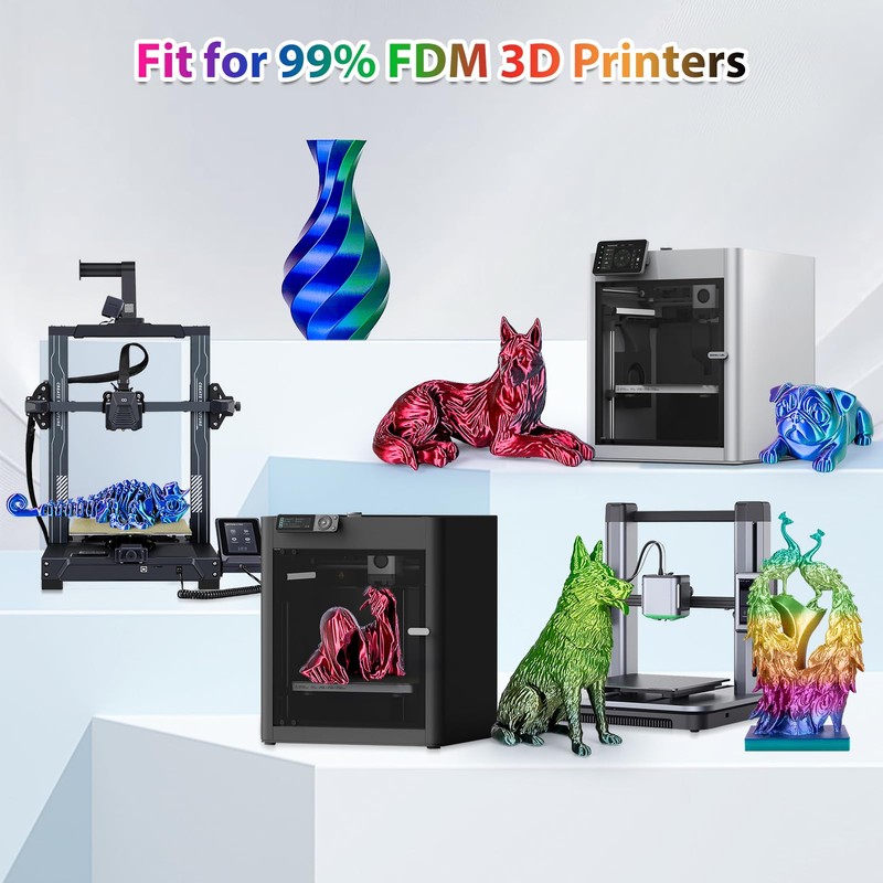 3Dgenius 3D Printer Filament Bundle Silk PLA Filament 1.75mm Pack