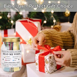 Bible Verses in a Jar, Read Me When Bible Verses Jar, Bible Verses Jar for Emotions and Feelings, Color Coded Bible Verses Jar, Prayer Request Cards, Best Christian Bible Gifts