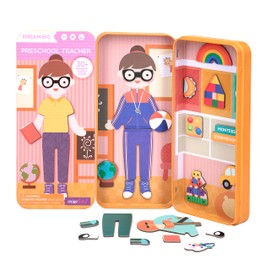 mierEdu Magnetic Game Box Teacher for Dressing - Promotes Motor Skills + Imagination I Ideal for Home & Travel Game for Children I Magnetic Toy Children I Travel Games Children from 3 Years