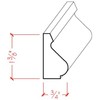 EWBC14 Colonial 1-3/8" Tall x 3/4" Base Cap Moulding. Unfinished,