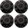 Set of 4 - PHOENIX QT765BHN-x4, 8 LUG NUTS on 6.5" BC, 16" WHEEL ABS BLACK WHEEL COVER, HUB CAP for 16" TRAILER WHEEL with Eight -13/16" LUG NUTS