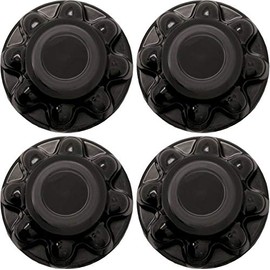 Set of 4 - PHOENIX QT765BHN-x4, 8 LUG NUTS on 6.5" BC, 16" WHEEL ABS BLACK WHEEL COVER, HUB CAP for 16" TRAILER WHEEL with Eight -13/16" LUG NUTS