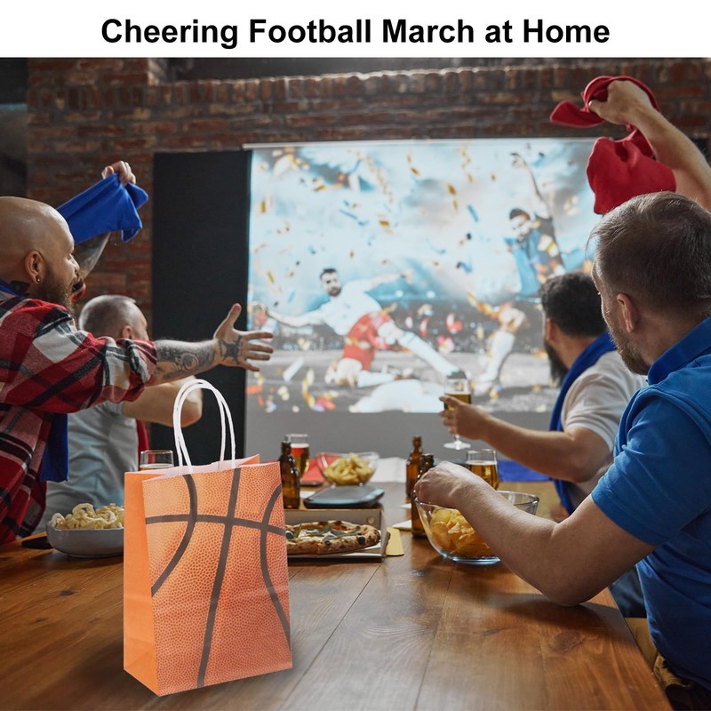 sourcing map 50pcs Basketball Gift Bags with Handles Bulk, 3.1"x8.3"x5.9"