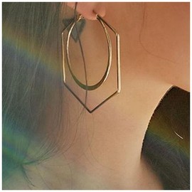 Cimenexe Bohemian Geometric Hexagon Earrings Large Hoop Earrings Gold Hollow Circle Hoop Earrings Big Circle Hoop Earrings Exaggerated Statement Earrings Jewellery for Women and Girls Gifts