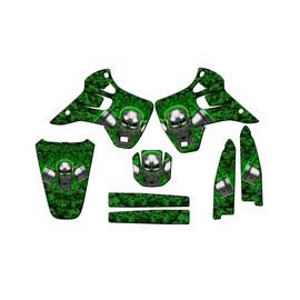 Senge Graphics Inc 1992-1993 KX 125 FLAMING GEARHEAD Green Senge Graphics Kit Compatible with - Base Kit, 18/21