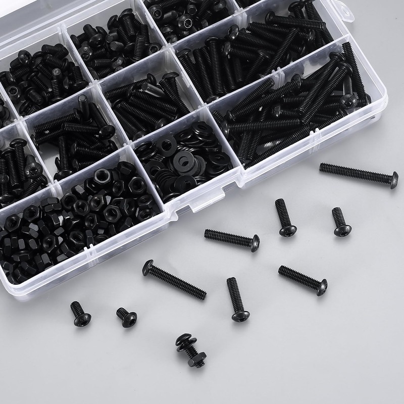 M4 Screws Set, 411 Pieces Allen Screws and Nuts and