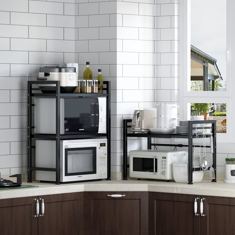 DOLALIKE Microwave Oven Rack, Expandable Microwave Stand Countertop Kitchen Utensils