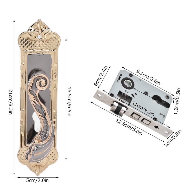 Door Handle Lock Silent Lock Bearing Safety Lever Handle Reversible