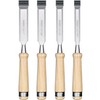 GREBSTK 11in Wood Chisel Set for Woodworking, 4pcs Chrome Vanadium