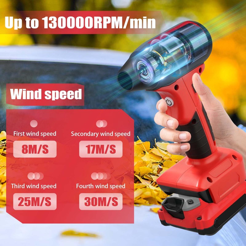Cordless Leaf Blower,Jet Fan 130000 RPM Wind Speed,Compatible with Craftsman