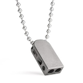KeyUnity Silbato de Emergencia de Titanio con cordón de Metal, 120 dB +, Silbato de Supervivencia al Aire última intervensión, Ultraligero, Resistente al óxido