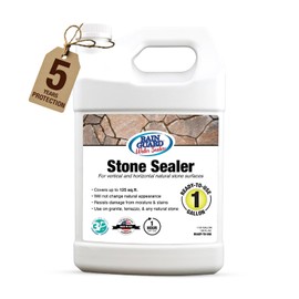 Rainguard Water Sealers Stone Sealer, Penetrating Protection Against Moisture Damage and Stains, for All Stone Surfaces, Silane/Siloxane Waterproofer, Natural Finish, Ready to Use, 1 Gallon