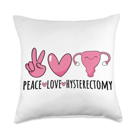 Peace Love Hysterectomy Recovery Uterus Removal Throw Pillow
