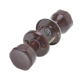 Aqbau® Door Knob, Rotatable on Round Rosette Button Push Knob for Room Door Knob, Complete Set Door Knobs Including Bolts and Screws Door Handle Knob (Brown)