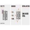 1-1/2 in. Zinc-Plated Narrow Utility Hinge (10-Pack)