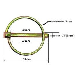 JSons (1/4 inch, 30-Pack) O Type Linch Pin, Carbon Steel, Yellow zinc Treated, Anti-Rust for Farm Tractors, Trailers, Diggers, Boats, Trucks, Towing, mowers and Other Machinery. Lynch Pin, Cotter Pin