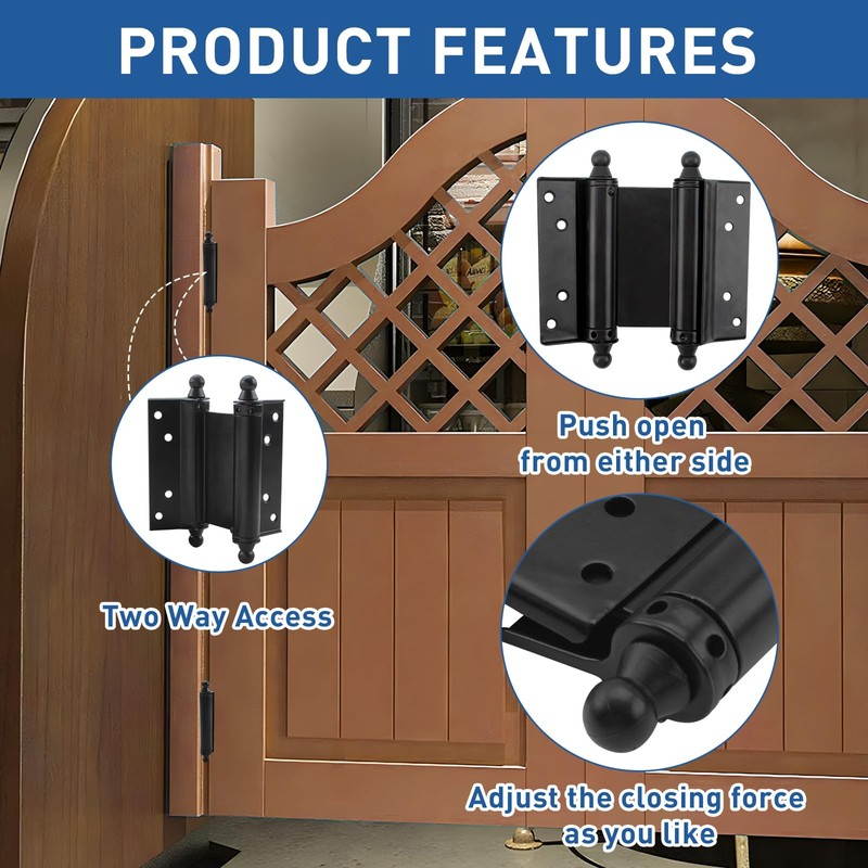 TamBee 4inch Double Action Hinge Saloon Door Hinges Swinging Door