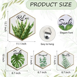 OYEFLY 4 Pcs Green Eucalyptus Bathroom Decor,Bathroom Decor Wall Art (Green Eucalyptus)