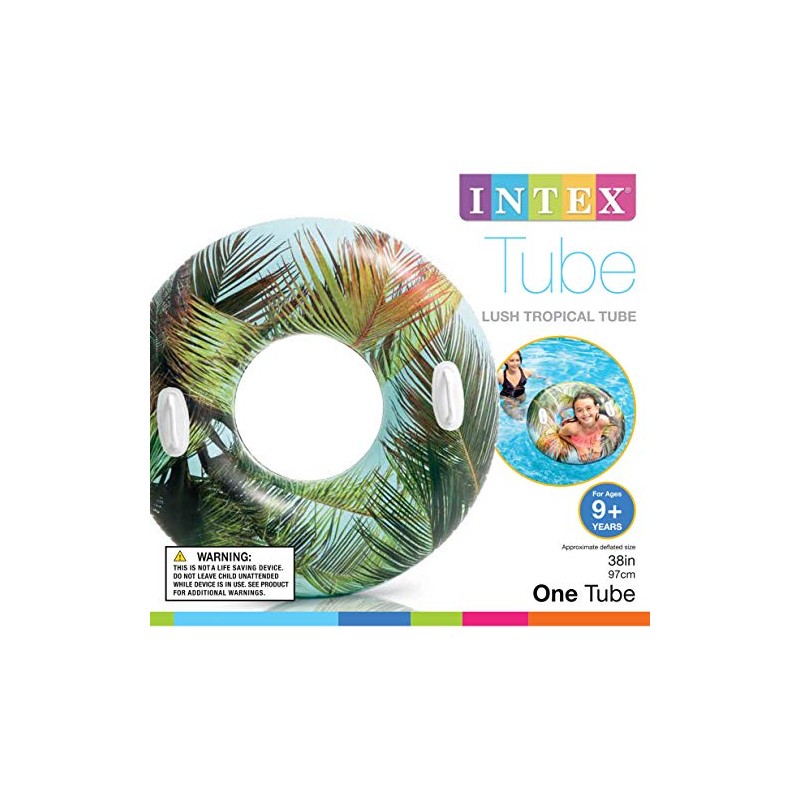 Intex - Tubo transparente de 38 pulgadas con asas