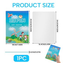 3D Pen Printing Drawing Book, Reusable Colorful 40 Patterns Thick Paper Template with a Clear Plate - 3D Graffiti Stencils Book for Kids, Children's Drawing Teaching Tools Gift for New Year