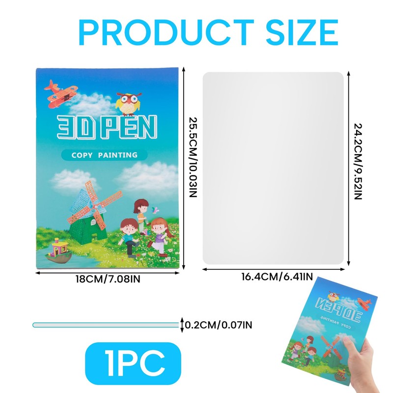 3D Pen Printing Drawing Book, Reusable Colorful 40 Patterns Thick