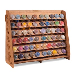 Plydolex Paint Rack Organizer with 60 Holes Suitable for Citadel Paints - Wall-mounted Wooden Paint Storage Rack for Miniature Paint Set - Craft Paint Holder Rack 16x5.2x12.6 inch