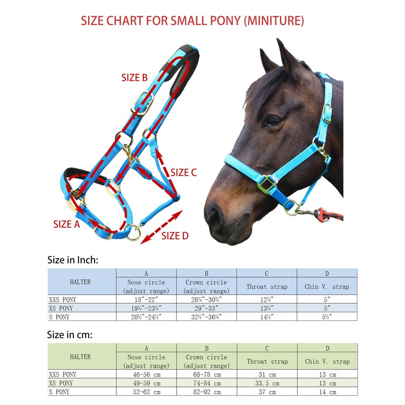 T TEKE Adjustable Horse Halters by Heavy Duty Soft Nylon,
