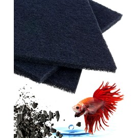 CORISRX Aquarium Filter Sponge Activated Carbon Filter Pads -90Days- Fast & Efficient for Fish Tank Filter Cartridge, Cut to Fit Canister Filters, Small Betta Filter (1PC)