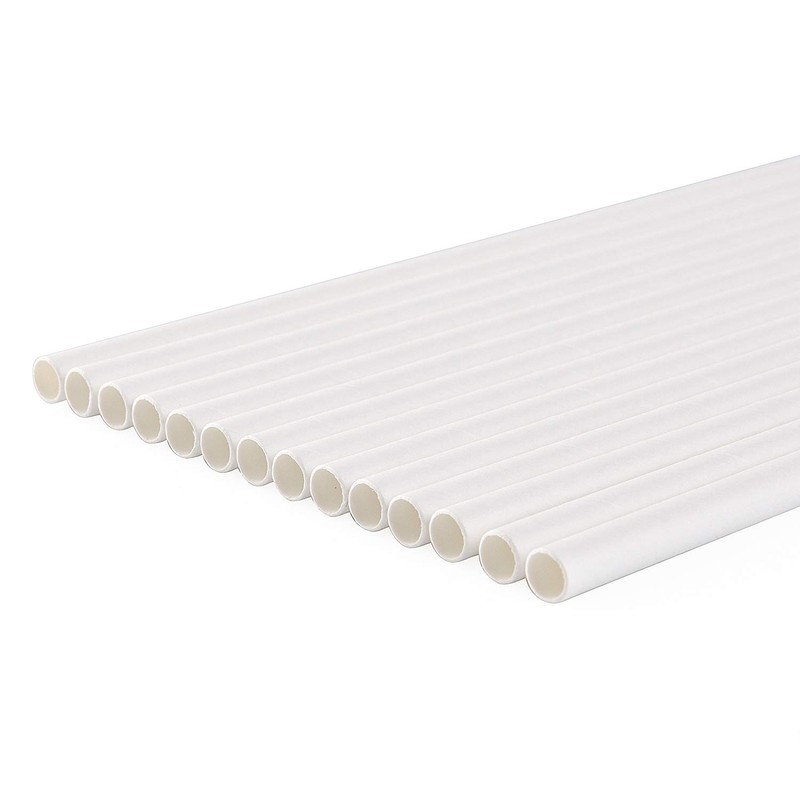 ALINK 100 White Paper Straws Bulk, Biodegradable Drinking Straw for