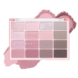 Wakemake Soft Blurred Eye Palette 10 Lazy Pink Blurred, 16 Colors, Matte, Glitter, Korean Cosmetics Eyeshadow, Natural Color Development, Beginner-Friendly