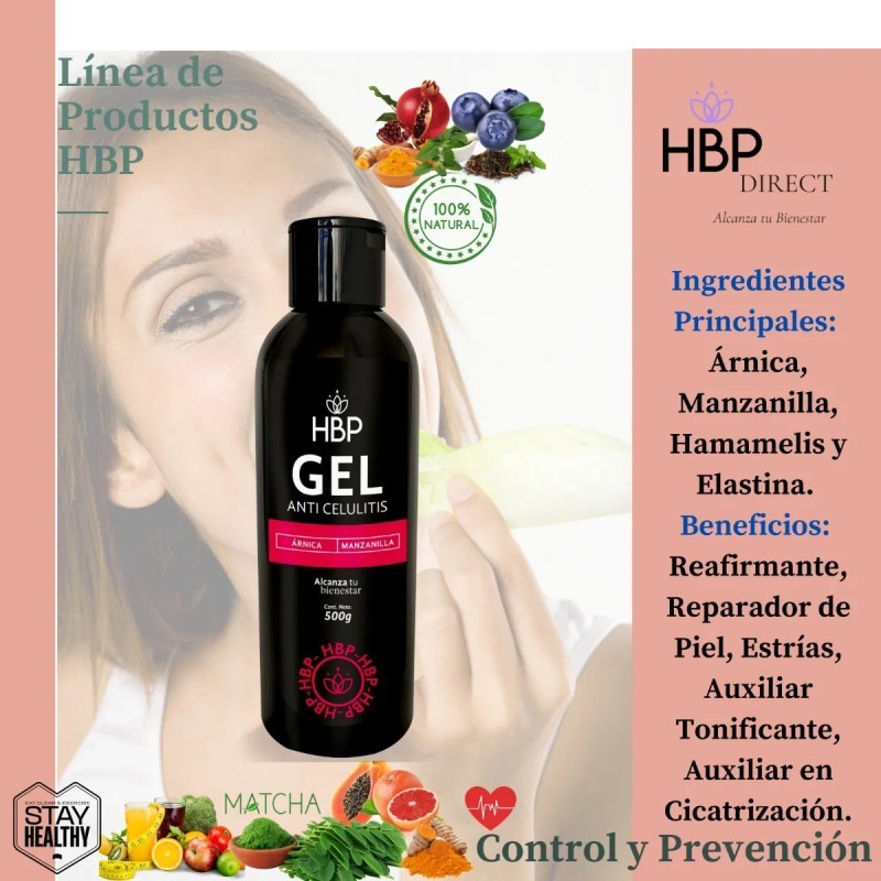 Gel Anti Celulitis Hbp.mx Línea Corporal 500g