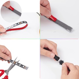 GOGOONE 5Pcs Extension Cords & 2Pcs 1-2 Way Y Splitters & 2-Pack Motocycle Light Strips with 4-Pin Fast Locking Connectors for Underglow RGB LED Multi-Color Light Kits on Motorcycles Golf Carts Cars