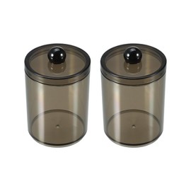 VOCOSTE Cotton Pad Holder, Cosmetic Organiser, Cotton Pad Dispenser Storage Box, Cotton Buds Container for Bathroom, Pack of 2