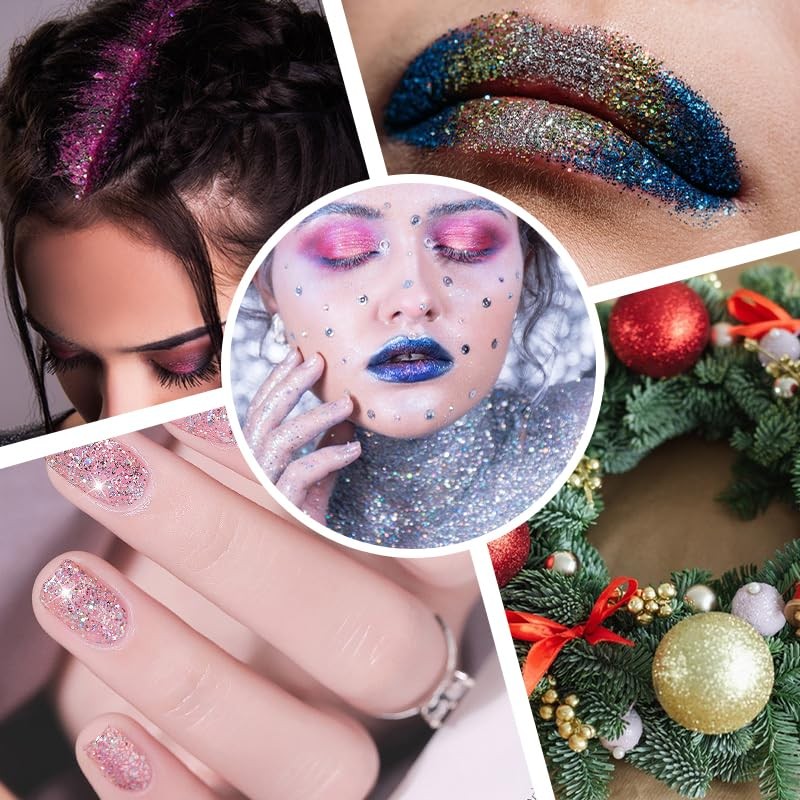 DIY Glitter Makeup Set with Stencil Designs - Applicable for