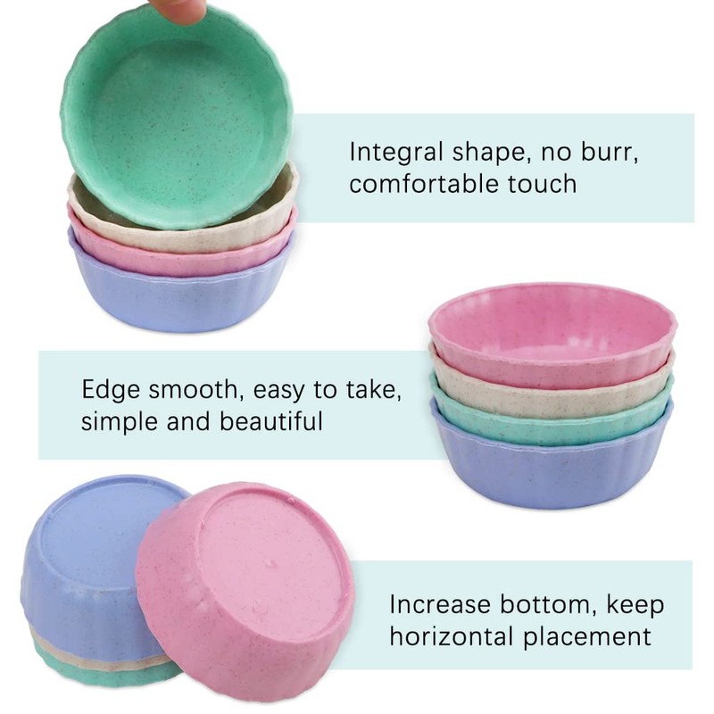 TIE-DailyNec 8 Pack Dipping Bowls Soy Sauce Dish Seasoning Plates,
