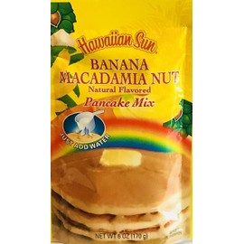 Hawaiian Natural Flavored Pancake Mix! Choose From Macadamia Nut Flavors! Just Add Water! 6oz Package! (Banana Macadamia Nut)