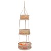 Hanging Fruit Basket Rattan 3 Tiers Multifunctional Foldable Elegant Style