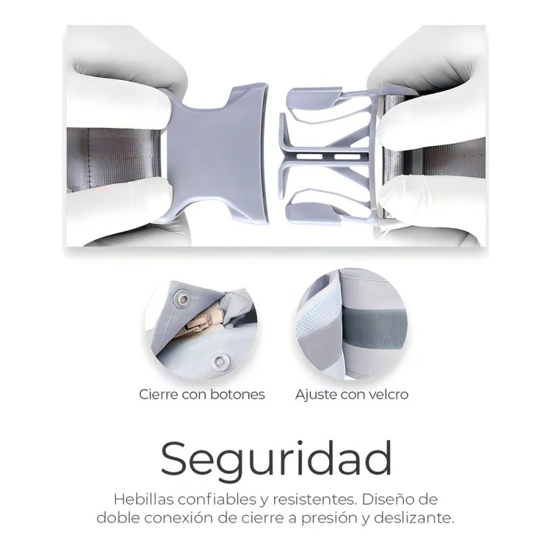 Cangurera Portabebé Mochila Multifuncional Con Asiento Bebé Color Gris