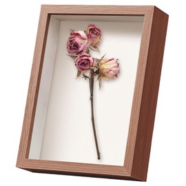 Photo Frame Picture Frames with Mounts - 8X8 Shadow Box 3D Wooden Square 22.8X22.8 CM for Wall Hanging or Desktop (Walnut432,Depth 3cm)