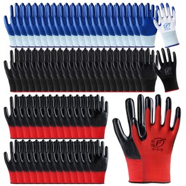 Ayearparty 90 Pairs Gardening Gloves Bulk for Men Women Breathable Rubber Coated Safety Garden Work Gloves 9.1 Inch Working Gloves for Gardening